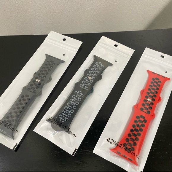 Replacement Watch Bands for Apple Watch Bundle Red Gray Black 42/44 - Picture 4 of 4
